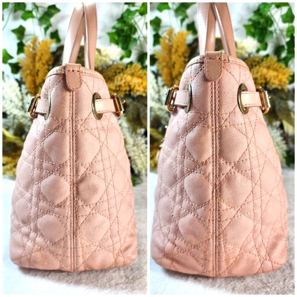 Authentic Christian Dior Panarea Cannage Quilted Coated Canvas Tote w/ Dust Bag - Picture 7 of 16